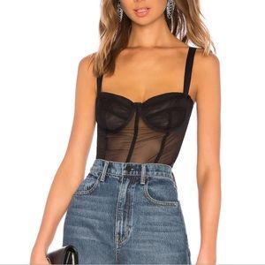 Danielle Guizio Zita Mesh Corset Top